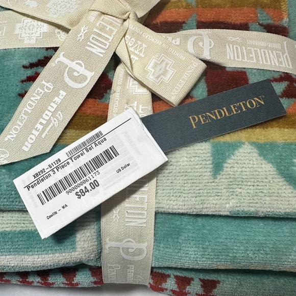 Pendleton Towel Set Unisex OS Aqua NEW Canyonlands 3-Piece Cotton Southwestern - Picture 9 of 9